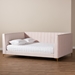Baxton Studio Oksana Modern Contemporary Glam and Luxe Light Pink Velvet Fabric Upholstered and Gold Finished Full Size Daybed - BSOCF0344-Light Pink Daybed-Full