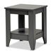 Baxton Studio Audra Modern and Contemporary Grey Finished Wood Living Room End Table