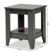 Baxton Studio Audra Modern and Contemporary Grey Finished Wood Living Room End Table - BSOET8000-Grey-ET