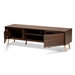 Baxton Studio Landen Mid-Century Modern Walnut Brown and Gold Finished Wood TV Stand - BSOLV10TV1013WI-Columbia/Gold-TV