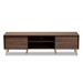 Baxton Studio Landen Mid-Century Modern Walnut Brown and Gold Finished Wood TV Stand - BSOLV10TV1013WI-Columbia/Gold-TV