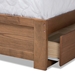 Baxton Studio Aras Modern and Contemporary Transitional Ash Walnut Brown Finished Wood Full Size 3-Drawer Platform Storage Bed - BSOAras-Ash Walnut-Full