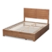 Baxton Studio Lisa Modern and Contemporary Transitional Ash Walnut Brown Finished Wood Queen Size 3-Drawer Platform Storage Bed - BSOLisa-Ash Walnut-Queen