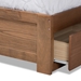 Baxton Studio Lisa Modern and Contemporary Transitional Ash Walnut Brown Finished Wood Queen Size 3-Drawer Platform Storage Bed - BSOLisa-Ash Walnut-Queen