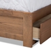 Baxton Studio Eleni Modern and Contemporary Transitional Ash Walnut Brown Finished Wood Full Size 3-Drawer Platform Storage Bed - BSOEleni-Ash Walnut-Full