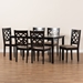 Baxton Studio Ramiro Modern and Contemporary Sand Fabric Upholstered and Dark Brown Finished Wood 7-Piece Dining Set - BSORH336C-Sand/Dark Brown-7PC Dining Set