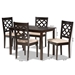 Baxton Studio Ramiro Modern and Contemporary Sand Fabric Upholstered and Dark Brown Finished Wood 5-Piece Dining Set - BSORH336C-Sand/Dark Brown-5PC Dining Set