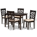Baxton Studio Nicolette Modern and Contemporary Sand Fabric Upholstered and Dark Brown Finished Wood 5-Piece Dining Set - BSORH340C-Sand/Dark Brown-5PC Dining Set