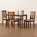 Baxton Studio Nicolette Modern and Contemporary Grey Fabric Upholstered and Walnut Brown Finished Wood 5-Piece Dining Set - BSORH340C-Grey/Walnut-5PC Dining Set
