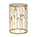 Baxton Studio Anaya Modern and Contemporary Glam Brushed Gold Finished Metal and Glass Leaf Accent End Table - BSOJY20A251-Gold-ET