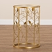 Baxton Studio Anaya Modern and Contemporary Glam Brushed Gold Finished Metal and Glass Leaf Accent End Table - BSOJY20A251-Gold-ET