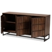 Baxton Studio Neil Modern and Contemporary Walnut Brown Finished Wood and Black Finished Metal 3-Door Dining Room Sideboard Buffet - BSOMPC8009-Walnut-Sideboard