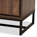Baxton Studio Neil Modern and Contemporary Walnut Brown Finished Wood and Black Finished Metal 3-Door Dining Room Sideboard Buffet - BSOMPC8009-Walnut-Sideboard