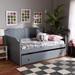 Baxton Studio Millie Cottage Farmhouse Grey Finished Wood Full Size Daybed with Twin Size Trundle - BSOMG0010-Grey-Daybed-Full