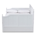 Baxton Studio Millie Cottage Farmhouse White Finished Wood Full Size Daybed with Twin Size Trundle - BSOMG0010-White-Daybed-Full