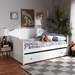 Baxton Studio Millie Cottage Farmhouse White Finished Wood Full Size Daybed with Twin Size Trundle - BSOMG0010-White-Daybed-Full