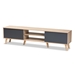 Baxton Studio Clapton Modern and Contemporary Two-Tone Grey and Oak Brown Finished Wood TV Stand