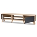 Baxton Studio Clapton Modern and Contemporary Two-Tone Grey and Oak Brown Finished Wood TV Stand - BSOTV8010-Oak/Grey-TV