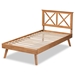 Baxton Studio Galvin Modern and Contemporary Brown Finished Wood Twin Size Platform Bed - BSOSW8219-Rustic Brown-Twin