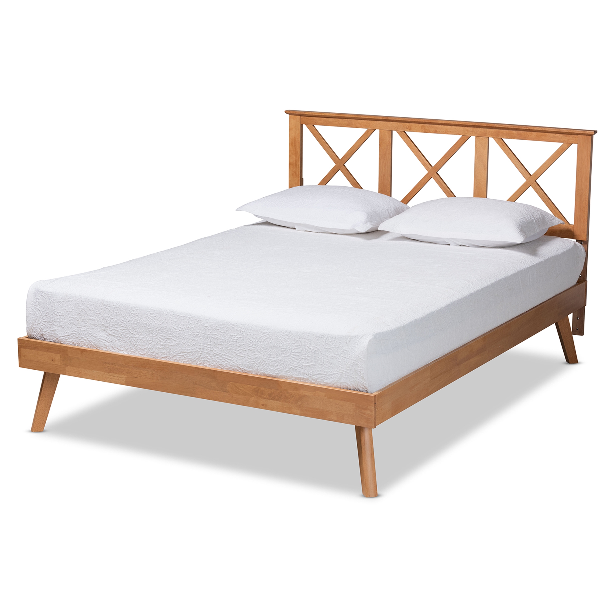 Baxton Studio Galvin Modern and Contemporary Brown Finished Wood Full Size Platform Bed