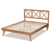 Baxton Studio Galvin Modern and Contemporary Brown Finished Wood Queen Size Platform Bed - BSOSW8219-Rustic Brown-Queen