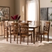 Baxton Studio Nicolette Modern and Contemporary Walnut Brown Finished Wood 7-Piece Dining Set - BSORH340C-Walnut-7PC Dining Set