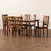 Baxton Studio Nicolette Modern and Contemporary Walnut Brown Finished Wood 7-Piece Dining Set - BSORH340C-Walnut-7PC Dining Set