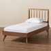 Baxton Studio Toru Mid-Century Modern Ash Walnut Finished Wood Twin Size Platform Bed - BSOToru-Ash Walnut-Twin
