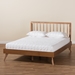 Baxton Studio Toru Mid-Century Modern Ash Walnut Finished Wood Queen Size Platform Bed - BSOToru-Ash Walnut-Queen