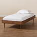 Baxton Studio Rina Mid-Century Modern Ash Walnut Finished Wood Twin Size Platform Bed Frame - BSOMG97151-Ash Walnut-Frame-Twin