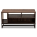 Baxton Studio Flannery Modern and Contemporary Walnut Brown Finished Wood and Black Finished Metal Coffee Table - BSOCT8006-Walnut-CT