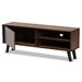 Baxton Studio Mallory Modern and Contemporary Two-Tone Walnut Brown and Grey Finished Wood TV Stand - BSOTV8009-Walnut/Grey-TV