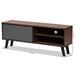 Baxton Studio Mallory Modern and Contemporary Two-Tone Walnut Brown and Grey Finished Wood TV Stand - BSOTV8009-Walnut/Grey-TV