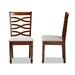 Baxton Studio Lanier Modern and Contemporary Grey Fabric Upholstered and Walnut Brown Finished Wood 2-Piece Dining Chair Set - BSORH318C-Grey/Walnut-DC-2PK