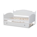 Baxton Studio Mara Cottage Farmhouse White Finished Wood Full Size Daybed with Roll-out Trundle Bed - BSOMG0030-White-Daybed-Full