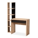 Baxton Studio Levi Modern and Contemporary Two-Tone Black and Oak Brown Finished Wood Desk with Shelves