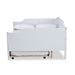 Baxton Studio Alya Classic Traditional Farmhouse White Finished Wood Full Size Daybed with Roll-Out Trundle Bed - BSOMG0016-1-White-Daybed-F/T