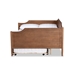 Baxton Studio Alya Classic Traditional Farmhouse Walnut Brown Finished Wood Full Size Daybed with Roll-Out Trundle Bed - BSOMG0016-1-Walnut-Daybed-F/T