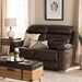 Baxton Studio Byron Modern and Contemporary Dark Brown Faux Leather Upholstered 2-Seater Reclining Loveseat - BSORR7460-Dark Brown-Loveseat
