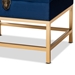 Baxton Studio Aliana Glam and Luxe Navy Blue Velvet Fabric Upholstered and Gold Finished Metal Small Storage Ottoman - BSOJY19B-051S-Navy Blue Velvet/Gold-Otto