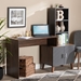 Baxton Studio Jaeger Modern and Contemporary Two-Tone Walnut Brown and Dark Grey Finished Wood Storage Desk with Shelves - BSOSESD8019WI-Columbia/Dark Grey-Desk