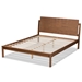 Baxton Studio Giuseppe Modern and Contemporary Walnut Brown Finished Queen Size Platform Bed - BSOMG-0049-Ash Walnut-Queen