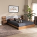 Baxton Studio Sami Modern and Contemporary Light Grey Fabric Upholstered and Walnut Brown Finished Wood Queen Size Platform Storage Bed with Built-In Nightstands - BSOMG-0052-Light Grey/Ash Walnut-Queen