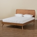 Baxton Studio Aimi Mid-Century Modern Walnut Brown Finished Wood Full Size Platform Bed - BSOAimi-Ash Walnut-Full
