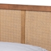 Baxton Studio Asami Mid-Century Modern Walnut Brown Finished Wood and Synthetic Rattan King Size Platform Bed - BSOAsami-Ash Walnut Rattan-King