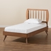 Baxton Studio Emiko Modern and Contemporary Walnut Brown Finished Wood Twin Size Platform Bed - BSOEmiko-Ash Walnut-Twin