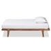 Baxton Studio Kaia Mid-Century Modern Walnut Brown Finished Wood Twin Size Platform Bed Frame - BSOMG0002-Ash Walnut-Twin