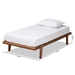 Baxton Studio Kaia Mid-Century Modern Walnut Brown Finished Wood Twin Size Platform Bed Frame - BSOMG0002-Ash Walnut-Twin