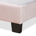 Baxton Studio Caprice Modern and Contemporary Glam Light Pink Velvet Fabric Upholstered Twin Size Panel Bed - BSOCF9210B-Light Pink Velvet-Twin