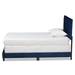 Baxton Studio Caprice Modern and Contemporary Glam Navy Blue Velvet Fabric Upholstered Twin Size Panel Bed - BSOCF9210B-Navy Blue Velvet-Twin